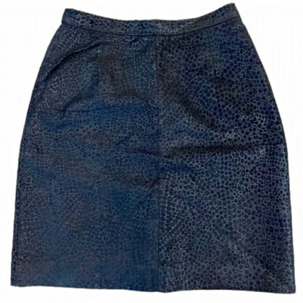 Genuine Leather Suede Animal Print Skirt Size 3/4